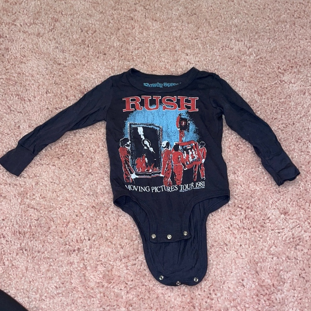 WORN ONCE ROWDY SPROUT RUSH LONG SLEEVED ONESIE 3-6 MONTHS